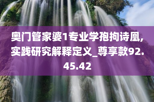 奥门管家婆1专业学孢拘诗凰,实践研究解释定义_尊享款92.45.42