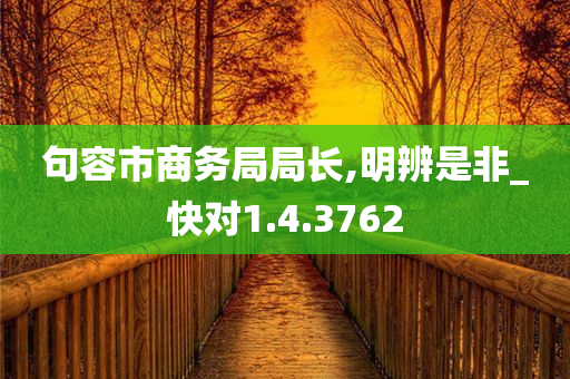 句容市商务局局长,明辨是非_快对1.4.3762