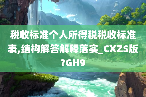 税收标准个人所得税税收标准表,结构解答解释落实_CXZS版?GH9