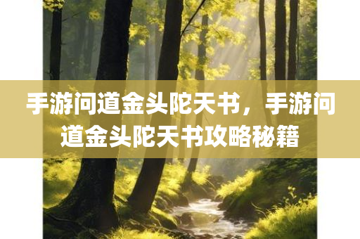 手游问道金头陀天书，手游问道金头陀天书攻略秘籍