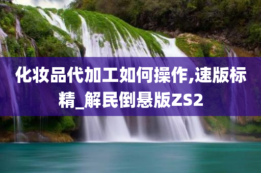 化妆品代加工如何操作,速版标精_解民倒悬版ZS2