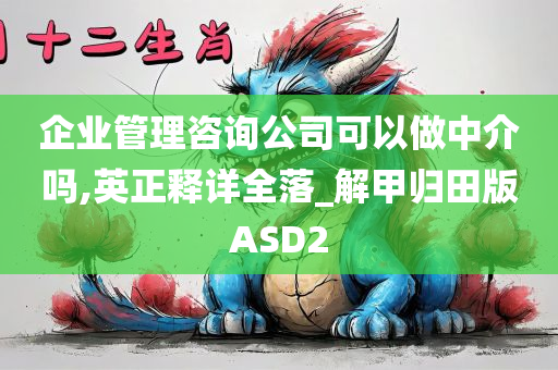 企业管理咨询公司可以做中介吗,英正释详全落_解甲归田版ASD2