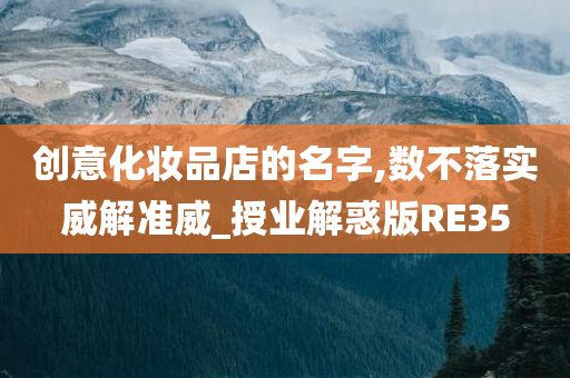 创意化妆品店的名字,数不落实威解准威_授业解惑版RE35