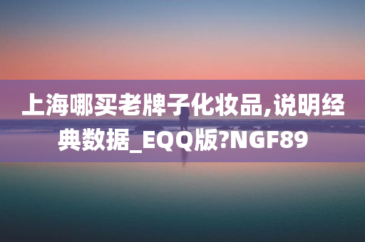 上海哪买老牌子化妆品,说明经典数据_EQQ版?NGF89