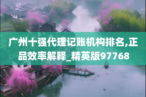 广州十强代理记账机构排名,正品效率解释_精英版97768