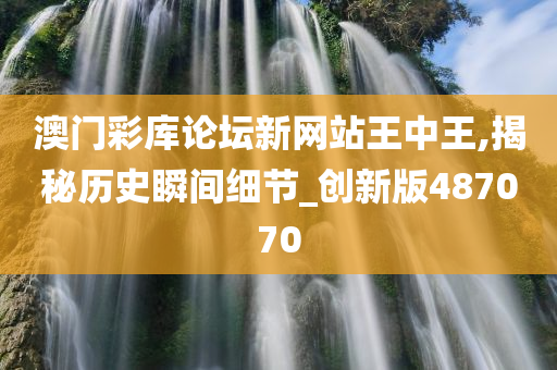 澳门彩库论坛新网站王中王,揭秘历史瞬间细节_创新版487070