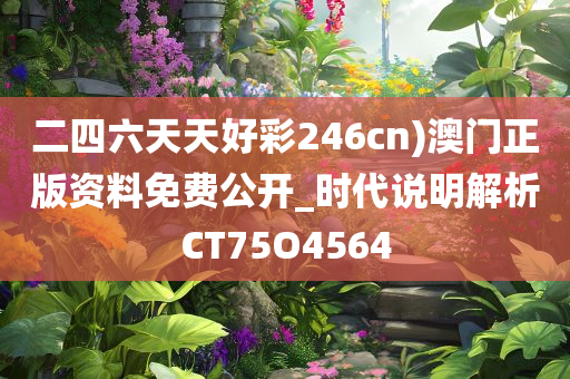 二四六天天好彩246cn)澳门正版资料免费公开_时代说明解析CT75O4564