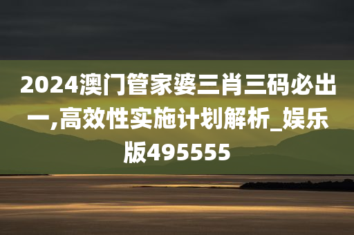 2024澳门管家婆三肖三码必出一,高效性实施计划解析_娱乐版495555