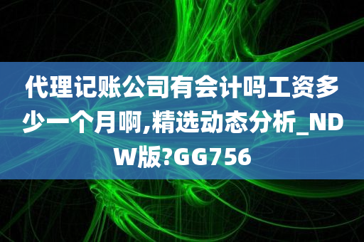 代理记账公司有会计吗工资多少一个月啊,精选动态分析_NDW版?GG756