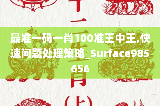 最准一码一肖100准王中王,快速问题处理策略_Surface985656