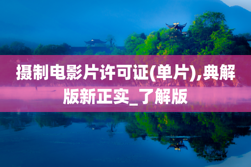 摄制电影片许可证(单片),典解版新正实_了解版