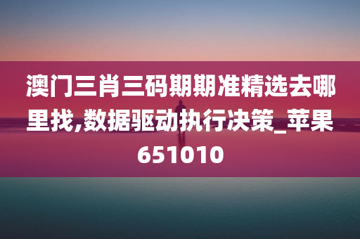 澳门三肖三码期期准精选去哪里找,数据驱动执行决策_苹果651010
