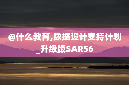 @什么教育,数据设计支持计划_升级版SAR56