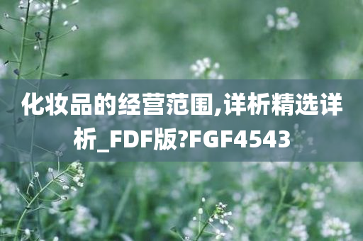 化妆品的经营范围,详析精选详析_FDF版?FGF4543