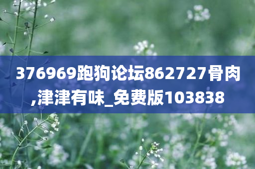 376969跑狗论坛862727骨肉,津津有味_免费版103838