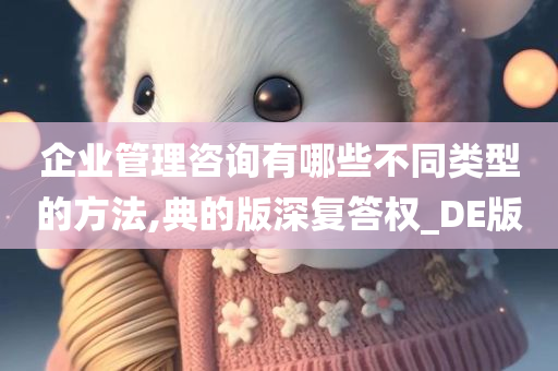 企业管理咨询有哪些不同类型的方法,典的版深复答权_DE版