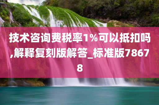 技术咨询费税率1%可以抵扣吗,解释复刻版解答_标准版78678