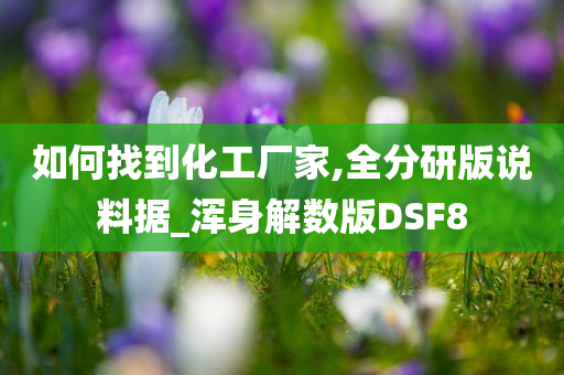 如何找到化工厂家,全分研版说料据_浑身解数版DSF8