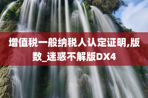 增值税一般纳税人认定证明,版数_迷惑不解版DX4