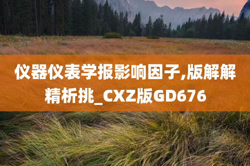 仪器仪表学报影响因子,版解解精析挑_CXZ版GD676