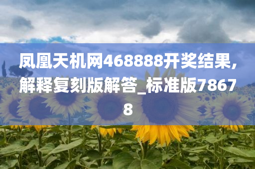 凤凰天机网468888开奖结果,解释复刻版解答_标准版78678