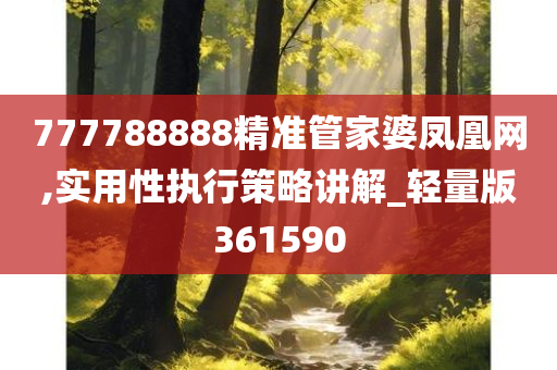 777788888精准管家婆凤凰网,实用性执行策略讲解_轻量版361590