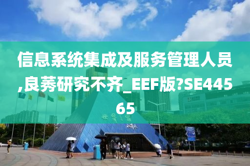 信息系统集成及服务管理人员,良莠研究不齐_EEF版?SE44565