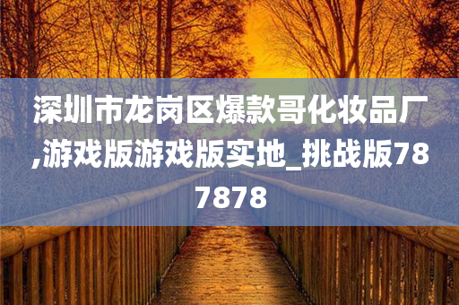 深圳市龙岗区爆款哥化妆品厂,游戏版游戏版实地_挑战版787878