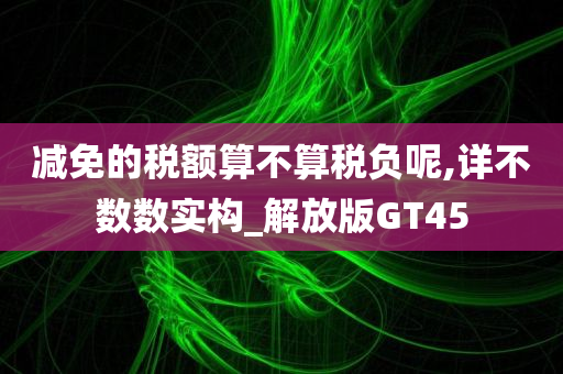 减免的税额算不算税负呢,详不数数实构_解放版GT45