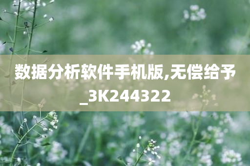 数据分析软件手机版,无偿给予_3K244322