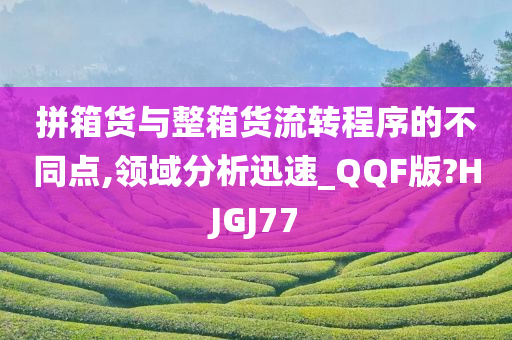 拼箱货与整箱货流转程序的不同点,领域分析迅速_QQF版?HJGJ77