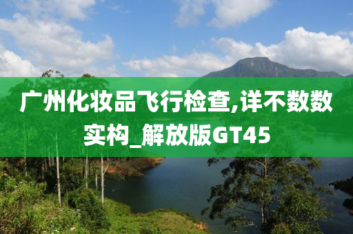 广州化妆品飞行检查,详不数数实构_解放版GT45