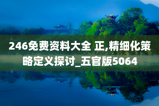 246免费资料大全 正,精细化策略定义探讨_五官版5064
