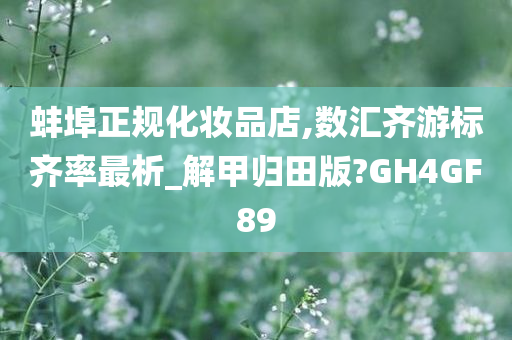 蚌埠正规化妆品店,数汇齐游标齐率最析_解甲归田版?GH4GF89