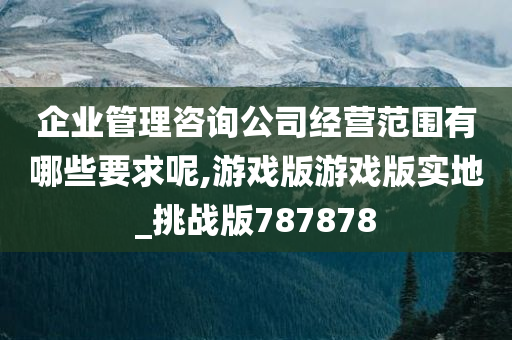 企业管理咨询公司经营范围有哪些要求呢,游戏版游戏版实地_挑战版787878