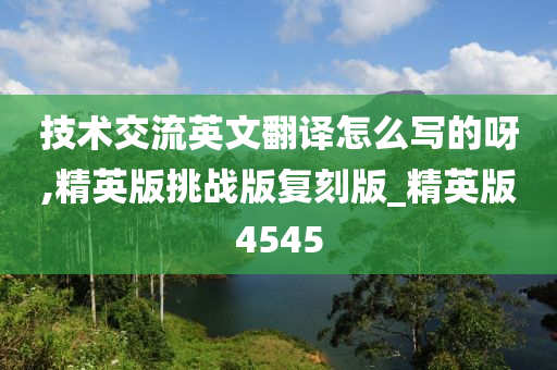 技术交流英文翻译怎么写的呀,精英版挑战版复刻版_精英版4545
