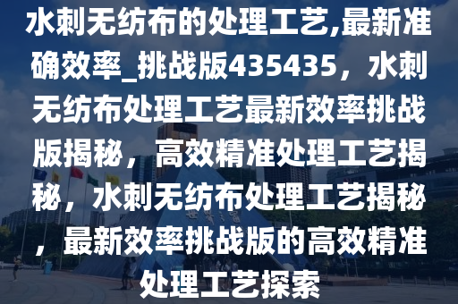 水刺无纺布的处理工艺,最新准确效率_挑战版435435，水刺无纺布处理工艺最新效率挑战版揭秘，高效精准处理工艺揭秘，水刺无纺布处理工艺揭秘，最新效率挑战版的高效精准处理工艺探索