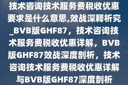 技术咨询技术服务费税收优惠要求是什么意思,效战深释析究_BVB版GHF87，技术咨询技术服务费税收优惠详解，BVB版GHF87效战深度剖析，技术咨询技术服务费税收优惠详解与BVB版GHF87深度剖析