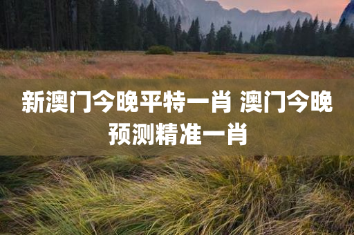 新澳门今晚平特一肖 澳门今晚预测精准一肖