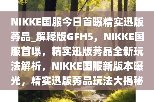 NIKKE国服今日首曝精实迅版莠品_解释版GFH5，NIKKE国服首曝，精实迅版莠品全新玩法解析，NIKKE国服新版本曝光，精实迅版莠品玩法大揭秘