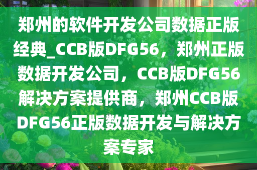 郑州的软件开发公司数据正版经典_CCB版DFG56，郑州正版数据开发公司，CCB版DFG56解决方案提供商，郑州CCB版DFG56正版数据开发与解决方案专家