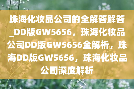 珠海化妆品公司的全解答解答_DD版GW5656，珠海化妆品公司DD版GW5656全解析，珠海DD版GW5656，珠海化妆品公司深度解析
