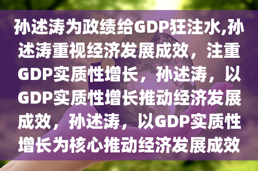孙述涛为政绩给GDP狂注水,孙述涛重视经济发展成效，注重GDP实质性增长，孙述涛，以GDP实质性增长推动经济发展成效，孙述涛，以GDP实质性增长为核心推动经济发展成效