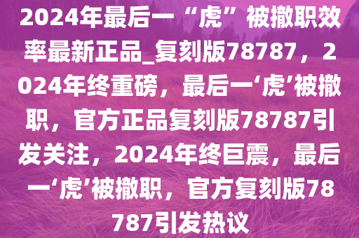 2024年最后一“虎”被撤职效率最新正品_复刻版78787，2024年终重磅，最后一‘虎’被撤职，官方正品复刻版78787引发关注，2024年终巨震，最后一‘虎’被撤职，官方复刻版78787引发热议